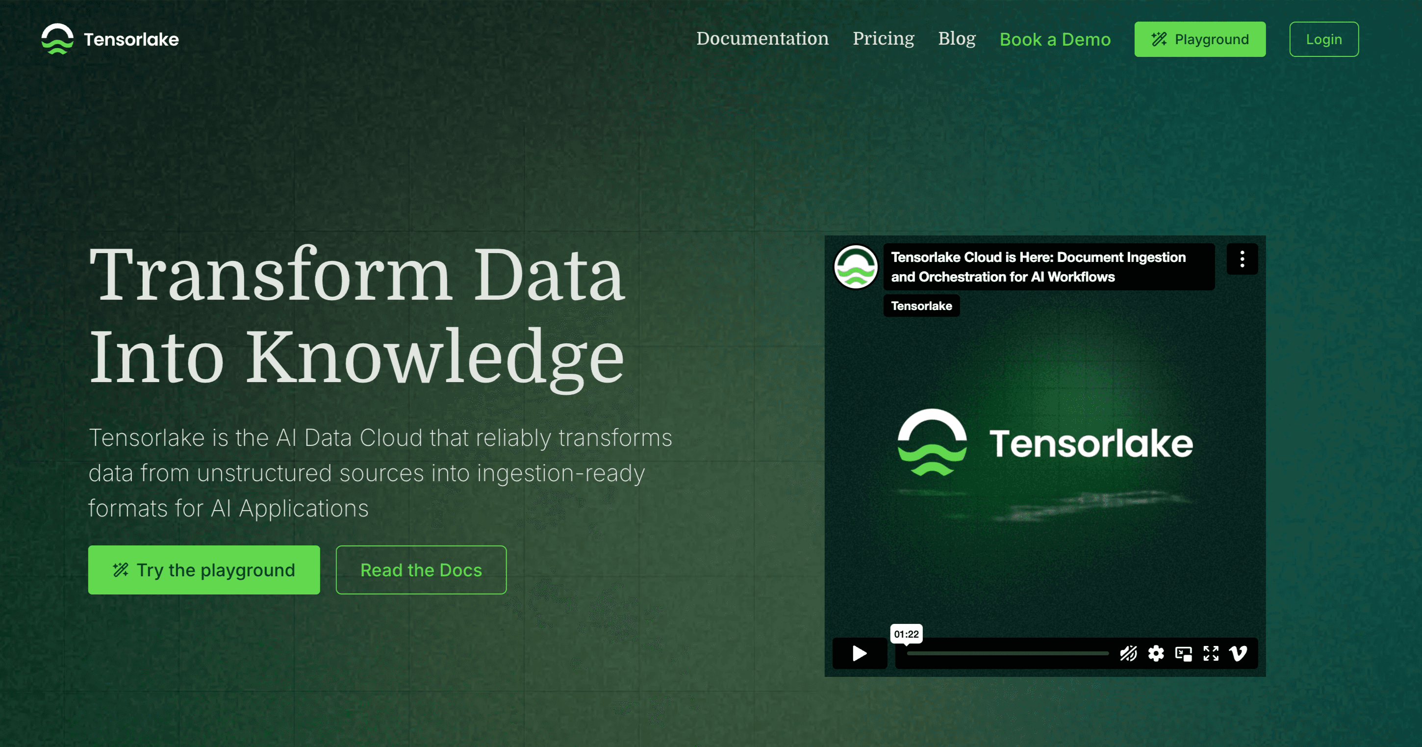 Tensorlake Website screenshot 1